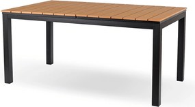 Rozkładany stół ogrodowy, kompozytowy Castello 140-180 cm, blat dąb, podstawa czarna