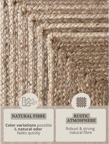 Chodnik z juty dwustronny/tkany ręcznie w jasnym naturalnym kolorze/w ciemnym naturalnym kolorze 80x200 cm Juno – Hanse Home