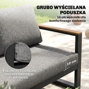 Outsunny Zestaw Mebli Ogrodowych 5-częściowy Szary | Aosom PL