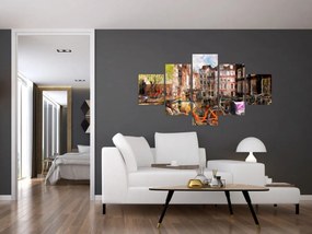Obraz - Amsterdam, malarstwo (125x70 cm)