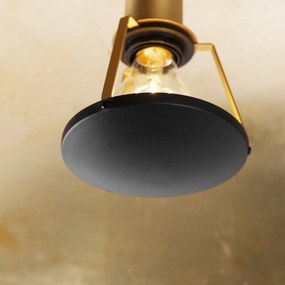 Inteligentna lampa sufitowa czarna ze złotem 60 cm z WiFi A60 - Emilienne Nowoczesny Oswietlenie wewnetrzne