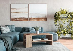 Prostokątna ława z dodatkowymi półkami dąb artisan 100/55/42 MURCIA