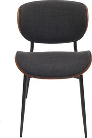 Krzesło do jadalni MCW-O45 (zestaw 6 sztuk),  orzechowy wygląd, ciemnoszary