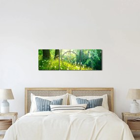 Obraz - Magiczna łąka pełna mniszków lekarskich (z zegarem) (90x30 cm)