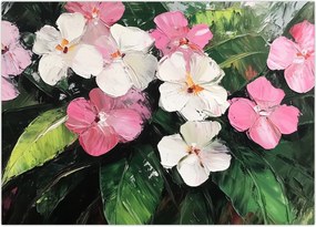 Obraz - Różowe i białe kwiaty (70x50 cm)