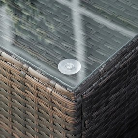 Outsunny Stół Ogrodowy z Technorattanu Elegancki i Praktyczny Brązowy 85x50x39cm | Aosom PL