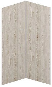 Zestaw 2 paneli ściennych aluminiowych pod prysznic z efektem jasnego drewna z profilami - 2 x szer. 90 x wys. 210 cm - ENEKO