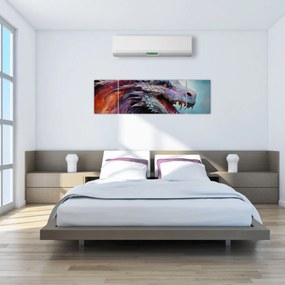 Obraz - Ilustracja przedstawiająca smoka (170x50 cm)