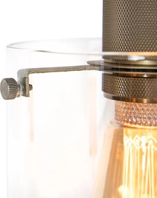 Skandynawska lampa wisząca brązowa ze szkłem 4-światłowa - Dome