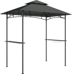 Outsunny Pawilon Grillowy z Oświetleniem LED 240 x 150 x 258 cm Odporny na Płomień i Wodę, z Podwójnym Daszkiem