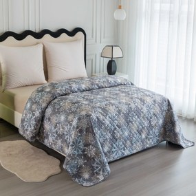 Narzuta na łóżko SNOWFLAKE, niebiesko-szary Rozmiar: 170 x 210 cm