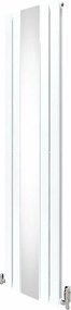 Grzejnik z płaskim lustrem i zaworami - 1800 mm x 425 mm - biały