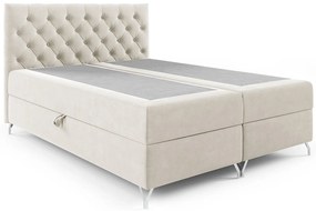 Kremowe nowoczesne lóżko kontynentalne 5 rozmiarów - Lunavello 4X