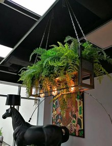 Szeroka lampa wisząca z kwietnikiem Semira 100