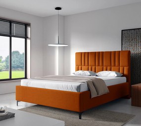 Pomarańczowe welurowe łóżko tapicerowane 4 rozmiary H9-A31