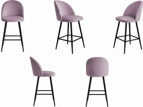 Hoker Colin krzesło barowe tkanina Welur podstawa metalowa hoker nowoczesny : Kolor nogi - Czarna stożek, Kolor tkaniny - VELVET - MG55, Typ siedziska - Siedzisko obrotowe 360°