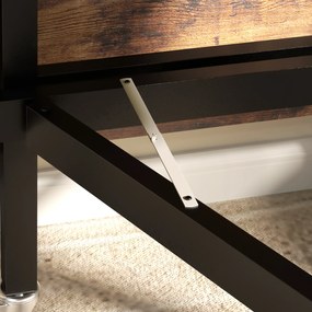 HOMCOM Składany Stół Jadalniany, dla do 6 Osób, z 6 Kółkami i Hamulcami, do Małych Przestrzeni, Brązowy