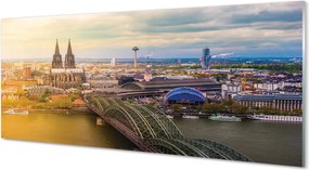 Szkło do Kuchni na Ścianę Rzeczna Panorama z Mostami