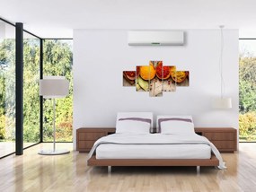 Obraz - Przyprawy na drewnie (125x70 cm)