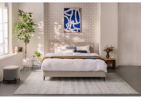 Beżowe tapicerowane łóżko dwuosobowe z materacem i stelażem 180x200 cm Noira Slim – Bonami Selection