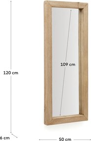 Lustro z drewnianą ramą ścienne 50x120 cm Maden – Kave Home