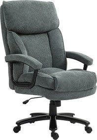 HOMCOM Duży wysoki fotel biurowy, nośność 200 kg, mocna konstrukcja, miękki pokrowiec, Szary