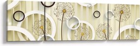 Abstrakcyjny obraz z dmuchawcami (170x50 cm)