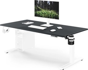 Biurko elektryczne z regulacją wysokości ergonomiczne biało-antracytowe,1600x800 mm: ARIA