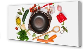 Obraz canvas na ścianę Pomidorki na Drewnianej Łyżce