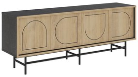 Czarna szafka pod TV w dekorze dębu 149,5x56,5 cm Giana – Marckeric