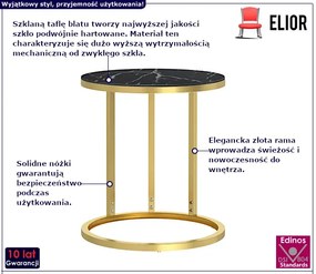 Stolik kawowy z czarnym marmurem - Vernis