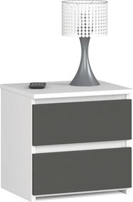 Minimalistyczna szafka nocna biały + grafit R4-M22