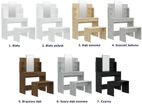 Toaletka do malowania z lustrem i stołkiem dąb sonoma - Imis