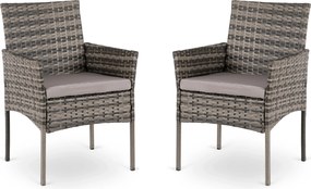 Krzesła ogrodowe Selto zestaw 2 szt. technorattan, szare, z poduszkami