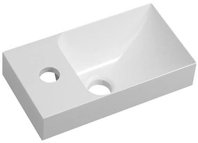 Sapho - Umywalka wisząca PICCOLINO 31x17 cm lewa/marmur odlewany/biały