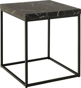 Stolik pomocniczy Barossa Actona 40x40 cm, czarny marmur/czarny