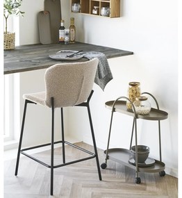 Beżowy tapicerowany hoker (wysokość siedziska 65 cm) Maceda – House Nordic