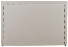 Zagłówek łóżka wykończony nitami ALVISE - Tkanina imitująca len - 160 cm - Kolor beżowy