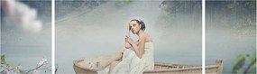 Obraz - Kobieta na łodzi (170x50 cm)