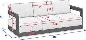 Luksusowy zestaw aluminiowy dla 5 osób ELYSIUM (beżowy)