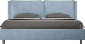 Łóżko bez stelaża tapicerowane 200x210 microfibra błękitny Appia
