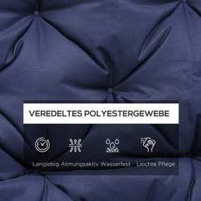 Outsunny Poduszka na Ławkę z Paskami Mocującymi, dla do 3 osób, Grube Wypełnienie Piankowe, Poduszka Siedziskowa