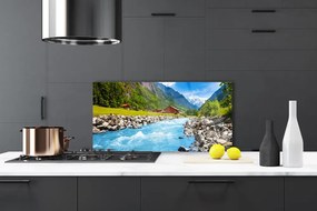 Panel Szklany Kręta Rzeka w Górskiej Dolinie