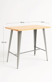 Stó Torix Wysoki Prostoktny Drewno Naturalne