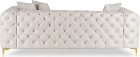 Sofa SORRENTO 3S Trzyosobowa Kremowa Welurowa Nowoczesna Glamour