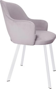 Krzesło Milano tkanina Welur noga metalowa : Kolor nogi - Biały profil, Kolor tkaniny - VELVET - MG55, Typ siedziska - Siedzisko obrotowe 360°