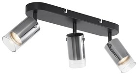Nowoczesny reflektor sufitowy Gunmetal 3-punktowy obrotowy i regulowany - Drain