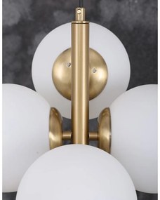 Lampa wisząca w biało-złotym kolorze ze szklanym kloszem ø 15 cm Forte – Squid Lighting