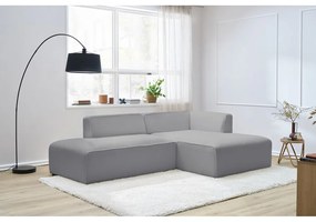 Jasnoszary narożnik modułowy z materiału bouclé (prawostronny/w kształcie litery L) Megeve – Bobochic Paris