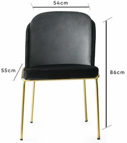 Zestaw krzeseł do jadalni Dore Black and Gold, 2 szt., 2 szt.